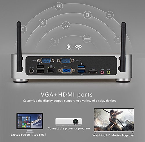 Mini PC Barebone CPU INTEL I5-5200 8 GB RAM SSD mSATA 128 GB – Case aus aluminium 22 x 20 x 4 cm – Erweiterbar mit 2 Slot MiniPCI – nicht enthalten: Bluetooth – System operationellen Produkte alle Windows und Linux - 3