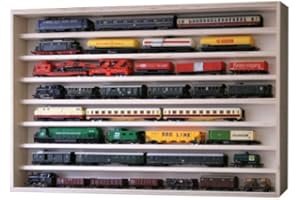 ‎ALSINO Alsino Setzkasten Hängevitrine Regal Vitrine Spur N Modelleisenbahn Werbetruck V-02 / Größe: 90 cm x 58 cm x 6 cm - 8 Ebenen/Acrylglasscheiben