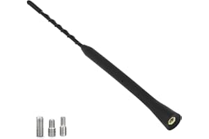 KCLKDA Universal Car Antenna Replacement, AM/FM/DAB Roof Radio Aerial Mast, 23cm/9" Short Rod with M4/M5/M6 Adapters for Cars, Trucks, SUVs, MPVs, Campervans