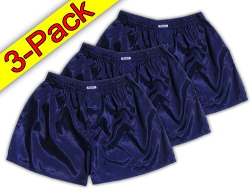 (XL) 3-Pack Darkblue Shorts Underwear Men Sleepwear Satin