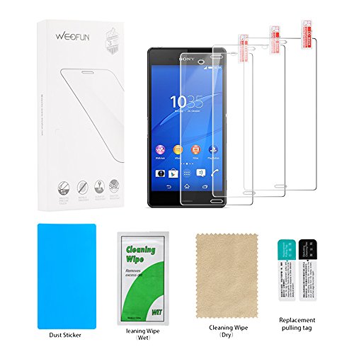 Sony Xperia Z3 Panzerglas Schutzfolie 3 Stück, WEOFUN Displayschutzglas Panzerfolie für Sony Xperia Z3 Schutzglas Folie 5,2 Zoll [0.33mm, 9H, Ultra-klar] - 5