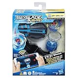 beyblade digital Gracias a la tecnología Bluetooth, conecta tu Toupie RC a tu smartphone o tu tableta para la controlar a distancia. Rotación derecha o izquierda, aceleración, ataque especial. Toupie luminosa. Incluye: 1 Toupie, 1 lanzador, 1 soporte