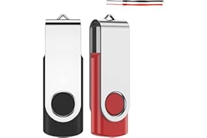 Memory Stick,64GB USB Stick 2 Pack,JEVDES USB 2.0 Flash Drive,Pen Drive Swivel Design, Thumb Drive for Data Stick Jump Drive with LED Light (2 Colors)
