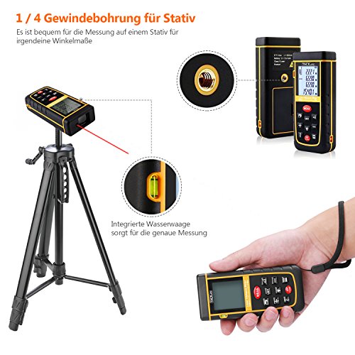 Tacklife Professional A-LDM02 60 Laser Entfernungsmesser Distanzmessgerät (Messbreich 0,05~60m/±2mm mit LCD Hintergrundbeleuchtung, Staub- und Spritzwasserschutz IP 54) Ein Ideales Geschenk für Vatertag - 6