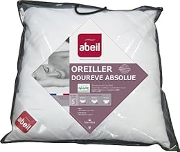 Abeil 15000000533&nbsp;Oreiller Classique Dour&ecirc;ve Absolu Polyester Blanc 60 x 60 cm