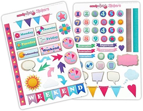 2 x Cute Craft Paper Style Matte Vinyl Personal Planner Stickers Mambi / Erin Condren Organiser Stickers