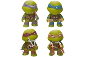 MaSif 4 Pezzi Ninja Figurines, Mini Turtle Figurines Set,PVC Modello,Decorazioni per Torte,Ornamenti per Auto,Anime Figurines Ornamenti Decorazioni Compleanno per Bambini