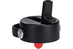 HYDRO FLASK - Flex Straw Cap for Wide Mouth - Leakproof - Honeycomb Insulated Cap with Flex Strap for Easy Carrying - BPA-Free and Toxin-Free - Dishwasher Safe - Black