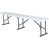 LIFETIME 80305 Heavy Duty Folding Bench 454 kg, UV100, White, 183 x 29 x 42 cm
