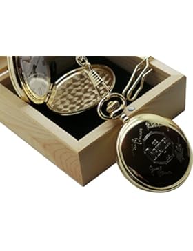 Die Beatles SIGNED Taschenuhr 24kt Gold beschichtet Luxus Geschenk in Holzbox John Lennon Ringo Starr Paul McCartney...