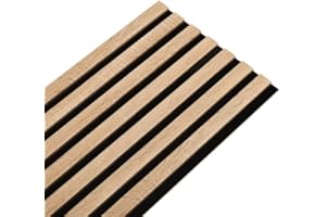 DECOON - Panneau Mural tasseaux Bois Rigide 250 x 30 x 1,4 cm - Décor chêne et Fond Noir - Revêtement décoratif 3D pour Murs intérieurs - Facile à Poser, Effet Relief Moderne - 0,75 m²