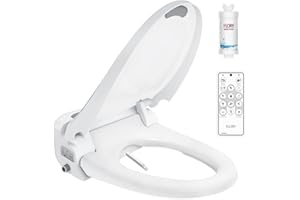 R FLORY Electronic Smart Bidet Toilet Seat with Dryer, 608XR, Ultimate Version, 5 Cleaning Modes with Water Filter, Self-Cleaning Nozzle, Heated Toilet Seat, Remote and Side Button (608-small)