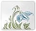 Produktbild Blue Floral Mouse Pad, Artistic Drawing of a Flower with Water Drops and a Ladybug, Standard Size Rectangle Non-Slip Rubber Mousepad, Reseda Green Blue and Pink