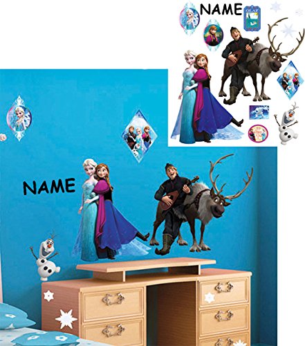 13 Stück: Wandsticker _ " Disney die Eiskönigin - Frozen " - selbstklebend + wiederverwendbar - Aufkleber für Kinderzimmer - Wandtattoo / Sticker - völlig unverfroren Prinzessin Elsa Anna Arendelle - Olaf - Mädchen & Jungen - Kinder - Wandaufkleber - Postersticker - Deko - Poster - Tattoo