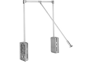 EVOTRADE Appendiabiti Estraibile Regolabile Per Armadio, Guardaroba. Meccanismo Barra Appendiabito Automatico con Apertura e Chiusura Assistita (Vano Interno 89-121 Cm)