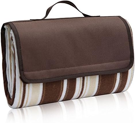 APOLLOWALKER Portable Picnic Blanket Mat Large Foldable Waterproof Sandproof Durable for Outdoor Camping Beach Hiking Backpacking Traveling (COFFEE)