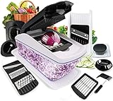 🍎【13 IN 1 Premium Küchenhelfer】: Sparen Sie wertvolle Zeit und Geld durch Ersetzen von kalorienhaltigen Kohlenhydraten. Mit diesem Mutischneider können Sie leicht Tomaten, Zucchini, Gurken, Kartoffeln, Zwiebel und so weiter schneiden. Es macht Ihr Kochen leichter !