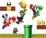 Super Mario Bros Repositionable Boys Bedroom Wall Stickers