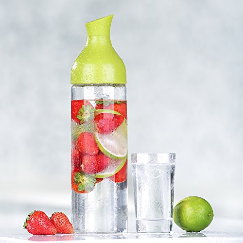 Ecooe Glaskaraffe 800ml Glas Wasserflasche aus Borosilikatglas Dickes Glas Wasserkrug mit Silikon Deckel Karaffe - 7