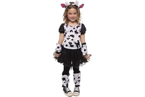 RUBIE'S Rubies Kostium Vaca Tutu dla dziewczynek, sukienka z tutu i ogona, opaska na głowę, rękawiczki, podgrzewacze i rajstopy, oryginalny, idealny na Halloween, Boże Narodzenie, karnawał, urodziny.