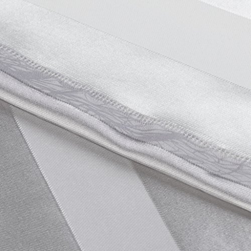 GWELL Elegant Luxus Baumblatt Druck Vorhang Blickdicht Schal mit Ösen TOP QUALITÄT Gardine für Wohnzimmer Schlafzimmer silber 1er-Pack - 5