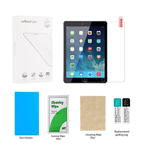 iPad Air 1/ 2 Panzerglas Schutzfolie, WEOFUN Ultra-klar iPad Air 2 Displayschutzfolie, Panzerfolie für iPad Air 1/ 2, iPad Pro 9.7 Panzerglas Folie [0.33mm, Anti-Kratzen, Anti Fingerprint, 9H Härte] - 5