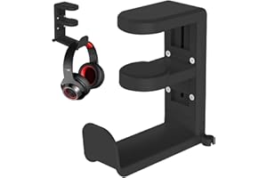 FYting Headphone Hanger,Headphone Hook,Eadphone Hanger,360° Rotating Adjustable Headphone Stand, Punch-Free Desktop Hanging Headphone Stand with Cable Organizer, Gaming Headphone Stand (Black)