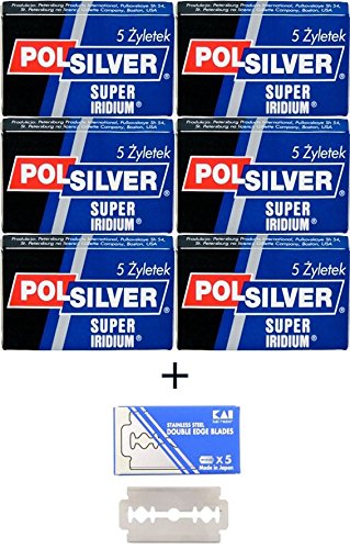 30 Polsilver Super Iridium Blades + 1 Free KAI Stainless Steel BIade