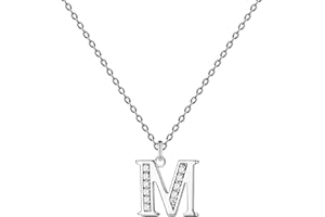 cotigo-Collar Letra Inicial Acero inoxidable con Piedra de Circonita Brillantes-Collar Mujer con Colgante de Letra A-Z - Colgante Inicial de Nombre-Regalo para Mujer, Dia de Madre