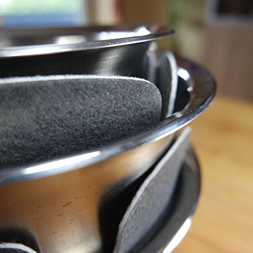 Chefarone Pfannenschutz mit antirutsch – 5er Set Stapelschutz – 38 cm Pfannenschutzeinlagen – Pfannenschutzset – Pfannenschoner für Pfanne - 9