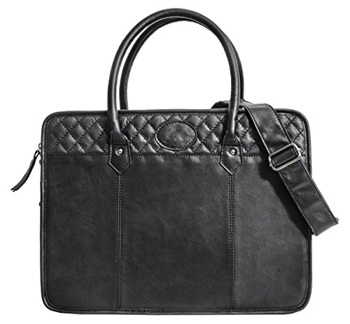 Umh  ngetasche Gusti Leder studio  Ivo  Laptoptasche 15 Zoll Arbeitstasche Business Henkeltasche Schwarz 2B41-29-29