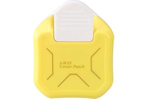 LOONENG 3 Way Chamfer Corner Punch, 3 in 1 Craft Paper Corner Cutter for Paper Crafts, Laminate, Cardstock, Business Card, DIY Projects, Photo, Card Making and Scrapbooking, Yellow
