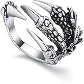 Trend Collection Eagle Claw Model Silver Plated Adjustable Ring