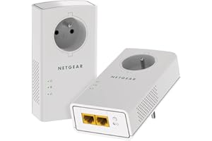 NETGEAR PLP2000-100FRS, CPL 2000 Mbps avec 2 Ports Ethernet, Prise CPL Fibre idéal pour Avoir Internet Partout dans la Maison et Profiter du Service Multi-TV, Compatible avec Toutes Les Box Internet