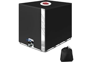 SOBEAU Bache pour Cuve IBC 1000L, Bâche Recuperateur d Eau de Pluie avec Film Transparent, Anti-UV Anti-Poussière Bache Couvercle Housse de Protection Cuve Noir (116 x 100 x 120 cm)