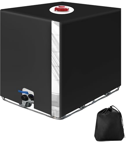 REKUBIK IBC Cover UV-Schutz Folie – Geschlossen, Schwarz, Für 1000l IBC (120x100x116 Cm)
