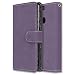 Produktbild Huawei Honor 8 Hülle, Chreey Matt Leder Tasche Retro Handyhülle Magnet Flip Case mit Kartenfach Geldbörse Schutzhülle Etui [Lila]