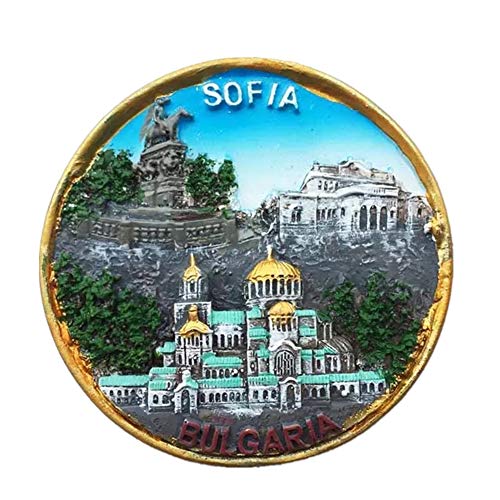 Sofia Bulgaria Fridge Magnet World City Resin 3d Strong Souvenir Tourist Gift Chinese Magnet Hand Made Craft Creative Home and Kitchen Decoration Magnetic Sticker (Bulgaria)
