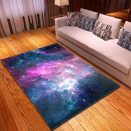 Preisvergleich Produktbild Modern Bereich Teppich Abstrakte Bunte Weltraumgalaxie Universum-Nebel Nacht Sternenhimmel Rutschfester Fußmatten Für Wohnzimmer Schlafzimmer Küche,H,150x100cm