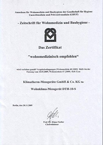 Klimatherm Digitales Thermometer Hygrometer Schimmel Vorsorge Wohnklima Messgerät DTH-10-S-N 3 Jahre Garantie - 5