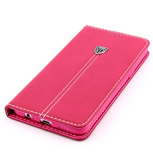 [ S6 edge ]Handy Schutz Tasche Noble Series Cover für Samsung Galaxy [ S6 edge ] edle Book Style Hülle mit Aufstellfunktion und Kartenfach ScorpioCover pink - 4
