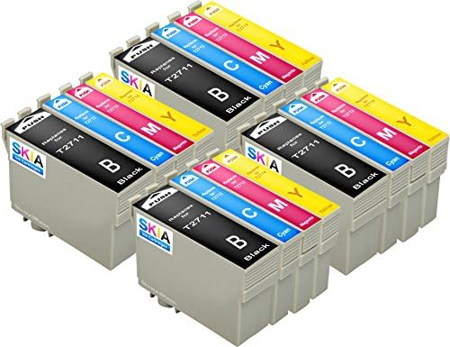 16 Pack Skia Ink Cartridges for Epson 27 XL T 2711 2712 2713 2714 WorkForce WF 3620 DWF 3640 DTWF 7110 DTW 7610 7620 TWF