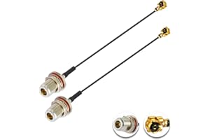 Vecys 2PCS U.F.L1 a N Tipo Femmina Cavo Coassiale a Bassa Perdita 2" /5CM U.F.L1 1.13 mm Mini Cavo Coassiale Pigtail per Router Wireless Mini Schede di Rete PCIE PCI Wi-Fi WAN Repeater