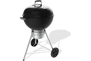 Weber Original Kettle Premium kolgrill 57 cm med stativ och hjul | Rostbeständig porslin emaljerad yta, locktermometer, one touch-rengöringssystem, 2342 cm² grillyta