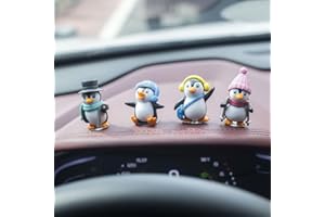 BNTR Penguin Accessory 4-Pack Car Office Home Decoration Stocking Stuffers Cute Creative Animal Car Dashboard Decoration Car Interior House Ornament Valentine Nice Gift