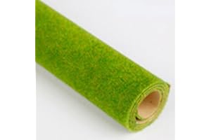 AIDNTBEO Tapis d'herbe vert prairie clair, tapis de paysage d'herbe rouleaux pour paysage de guerre, table de sable, accessoires de modélisme, vert, 50 x 50 cm