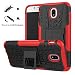 Produktbild LiuShan Galaxy J5 2017 Hülle, Dual Layer Hybrid Handyhülle Drop Resistance Handys Schutz Hülle mit Ständer für Samsung Galaxy J5 2017 / SM-J530 Smartphone (mit 4in1 Geschenk Verpackt),Rot