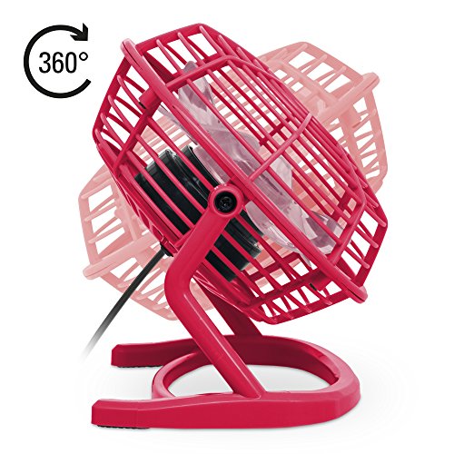 TROTEC TVE 1P Mini USB Ventilator / Fan / Lüfter Raspberry Pink, geräuscharm mit An/Aus-Schalter, 360° Neigungswinkel, ideal für Schreibtisch Laptop Notebook, oder unterwegs (pink) - 2