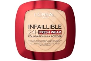 L'OREAL PARIS L'Oréal Paris - Fond de Teint Poudre Longue Tenue - Waterproof - Infaillible 24H Fresh Wear - Teinte : Ivoire (20) - 53 g