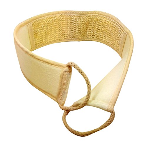 Hrph Flax Cotton Soft Exfoliating Back Strap Bath Brush Shower Massage Spa Scrubber Sponge Body Skin Health Cleaning